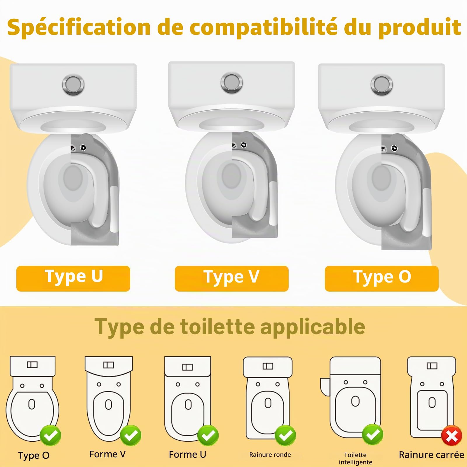 Reducteur Toilette Enfant, Pliable Réducteurs De Toilettes Avec Escalier, Adaptateur Toilette Enfant Avec Rembourrage En PU, Anti-éclaboussures Et Antidérapant, Pour Garçons Et Filles Bébé