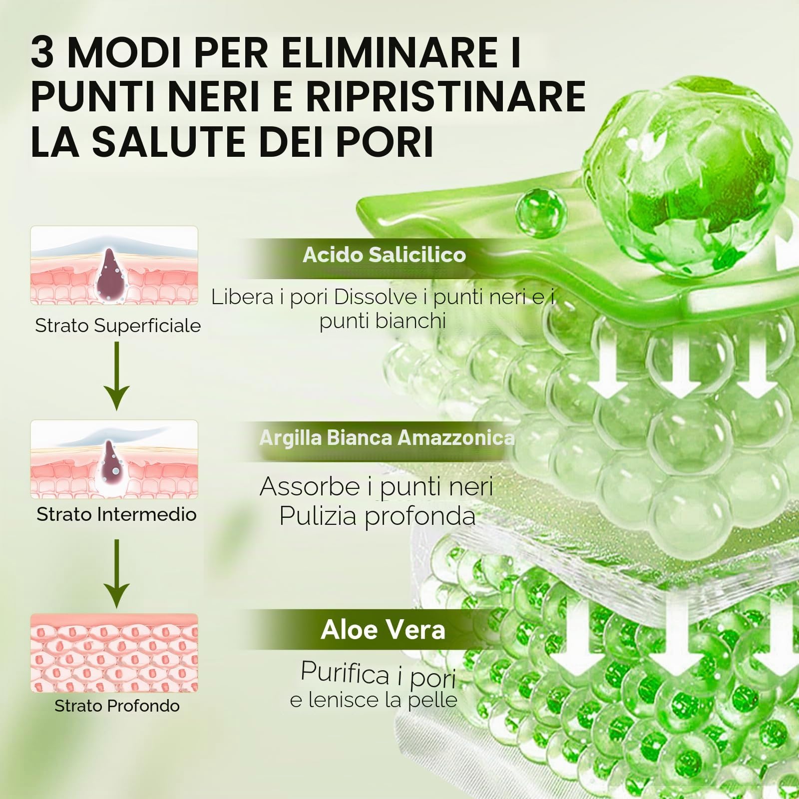 LANBENA - Rimozione di punti neri, per rimuovere la testa nera del viso, rimozione punti neri (29,8 g)