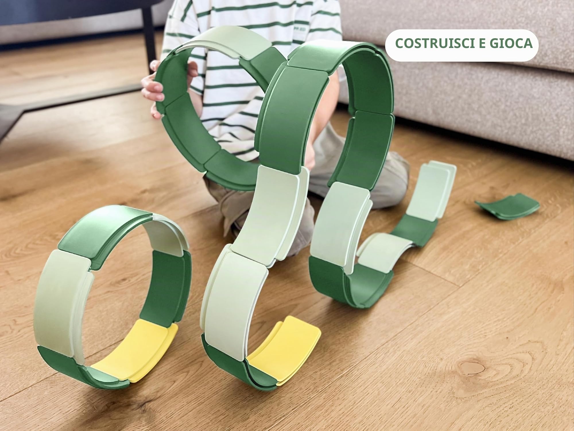 waytoplay Arches - Creator Set 36 pezzi di giocattoli - 100% Riciclato Modular Building Toy - Made in Europe - Creative Open Play for Kids 3+
