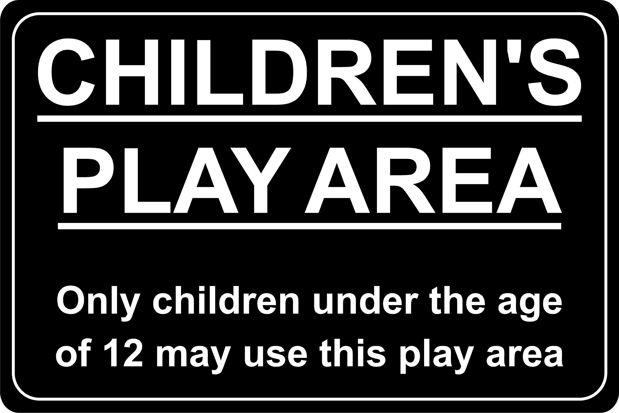 Childrens play area only children under 12 may use this play area Safety sign - 3mm Aluminium sign 300mm x 200mm