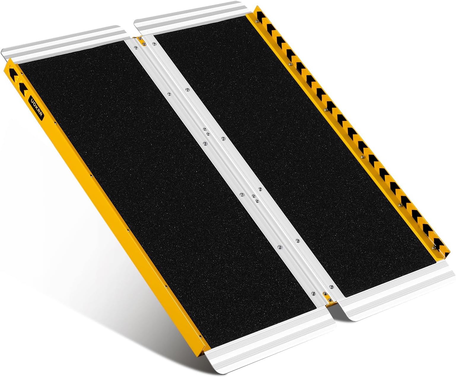 UOKRRPortable Wheelchair Ramp 3F, Non-Slip Folding Ramps for Wheelchairs for Home Steps, Foldable Aluminum Handicap Ramp for Stairs Steps Entry Threshold Pets Doorways