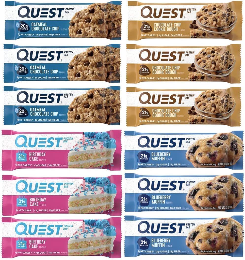 Quest Nutrition Protein Bar Delectable Dessert Variety Pack 1. Low Carb Meal Replacement Bar with Over 20 Gram of Protein. High Fiber, Gluten-Free (12 Count)