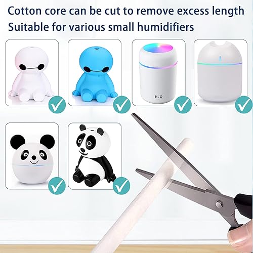 Miniatura 5 de Filtros de humidificador de 3.66 pulgadas, repuesto de barra de algodón pequeño para INVODA Mini humidificadores de niebla fría (24 unidades)