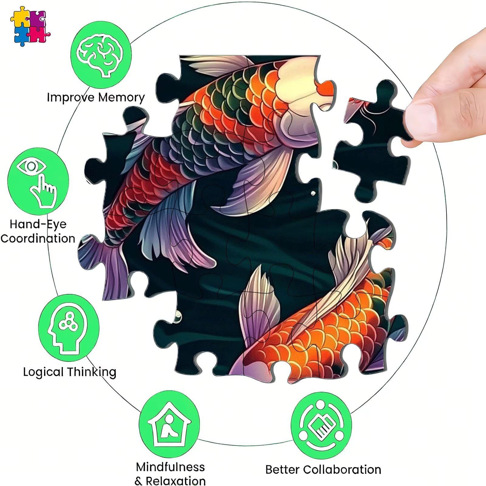 Puzzle 6000 elementów, ryba lotos puzzle 6000 elementów dla dorosłych i dzieci, premium artystyczna łamigłówka, 179,5x105,5 cm Klasyczna gra puzzli dla dorosłych, dekoracja domu, prezent dla mężczyzn