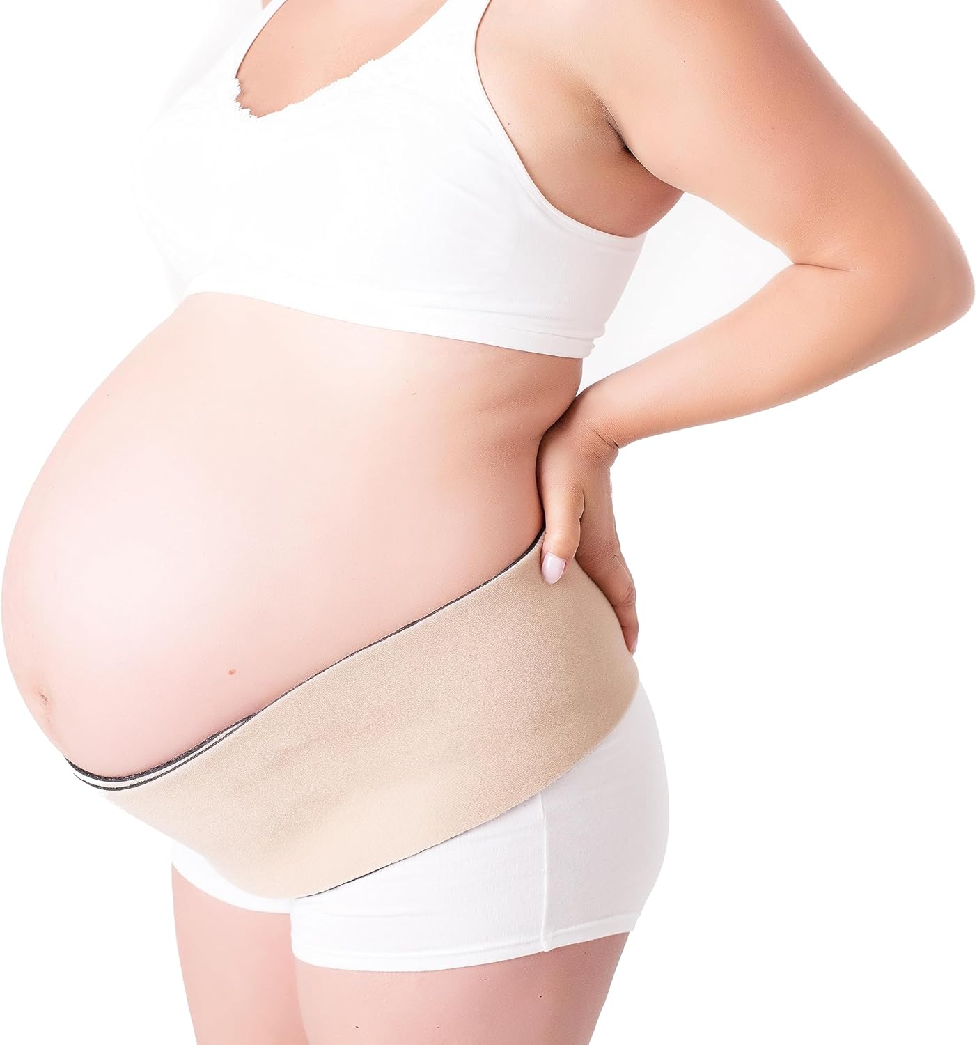 CABEA Flip-It Reversible Black and Beige Pelvic Support Belt a Belly Band for Men Women Pregnancy Postpartum Everyday