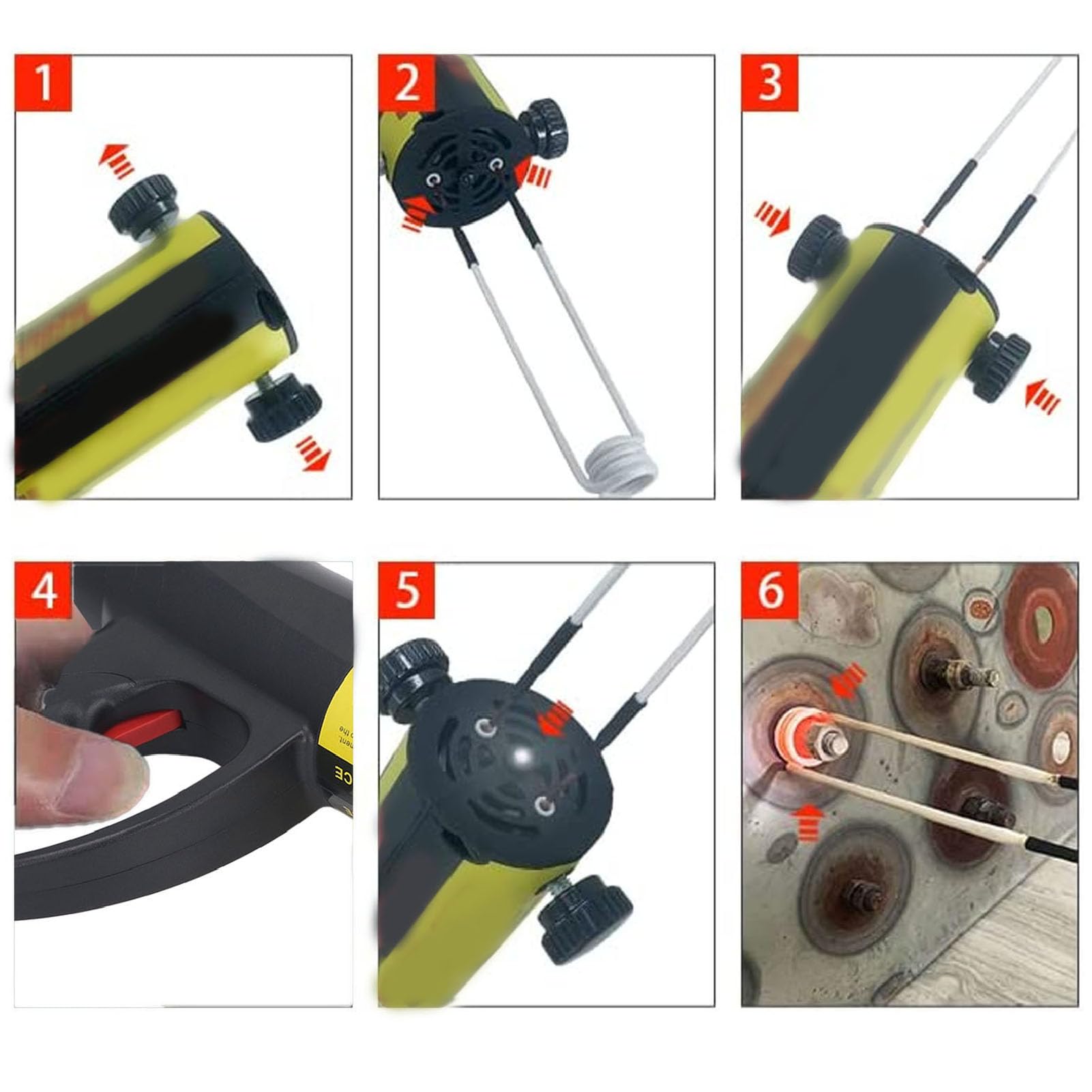 Generic Narzędzie do Indukcji Ciepła, Zestaw Grzewczy z indukcją magnetyczną o Wysokiej Częstotliwości 1500 W z światłem LED do Motoryzacyjnej (Wtyczka UE 220 V)