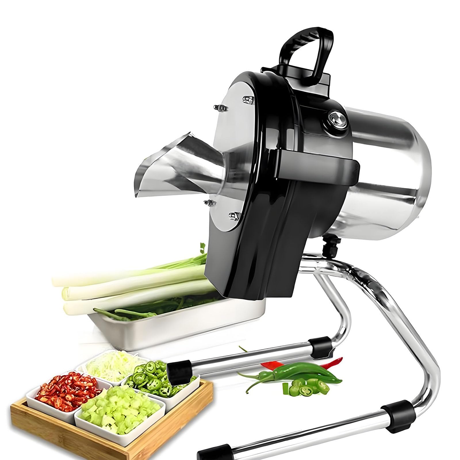 GYKOZY Electric Vegetable Chopper, 110W Commercial Vegetable Slicer, Scallion Cutters Food Processor, 1-5mm Adjustable Thickness, 6000RPM for Veggie Onion Garlic Ginger Chili