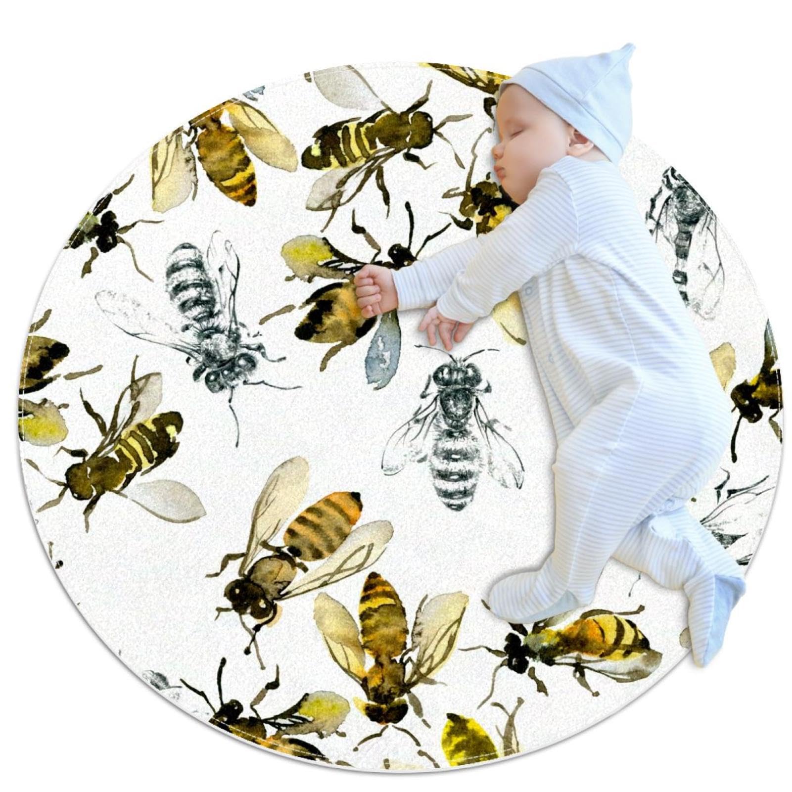 Tapis de salle de bain paillasson pour canapé rond décoration aquarelle