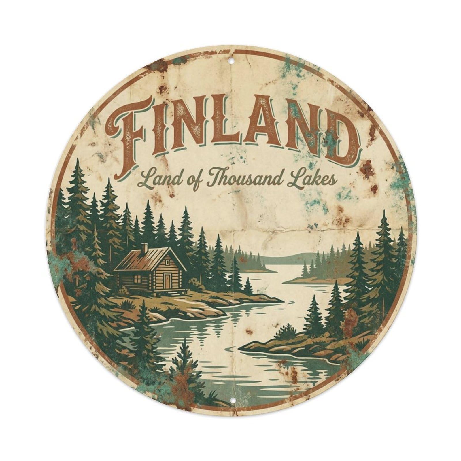 Vintage Travel Finland Nostalgia Vintage Metal Tin Sign Plaque