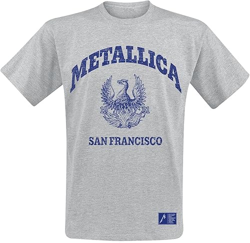 Miniatura 1 de Metallica College Crest Grey - Camiseta oficial unisex para hombre