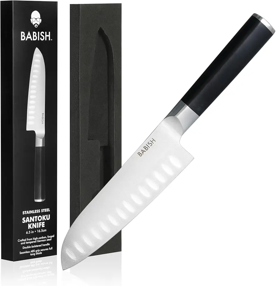 Faca Santoku Babish, aço alemão, 16,5 cm