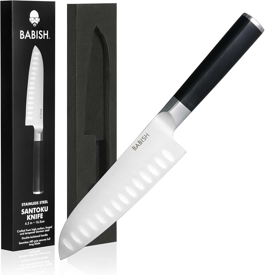 Faca Santoku Babish, aço alemão, 16,5 cm