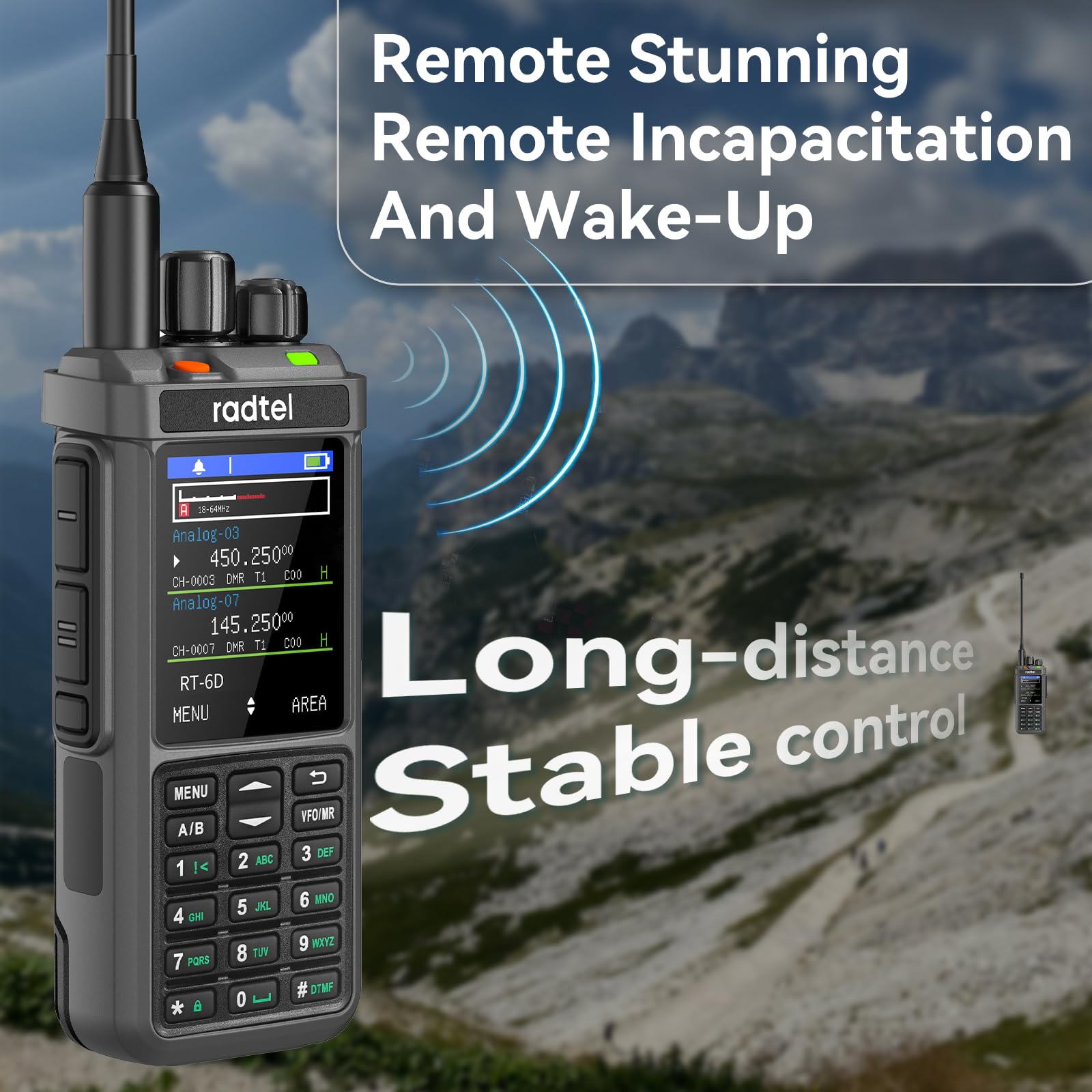 Radio DMR Radtel RT-6D de 500 000 contactos, walkie-Talkie de Doble Banda, Doble Ranura horaria, Radio bidireccional, Nivel 1 y 2, radioaficionado de Larga Distancia, 1024 Canales, Tipo C, Carga