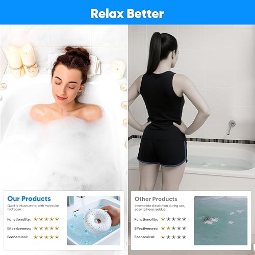 Miniatura 4 de Bombas de bola de baño de hidrógeno para aliviar los músculos y el estrés - Bombas de hidrógeno molecular H2 para spa y remojo de agua rica en