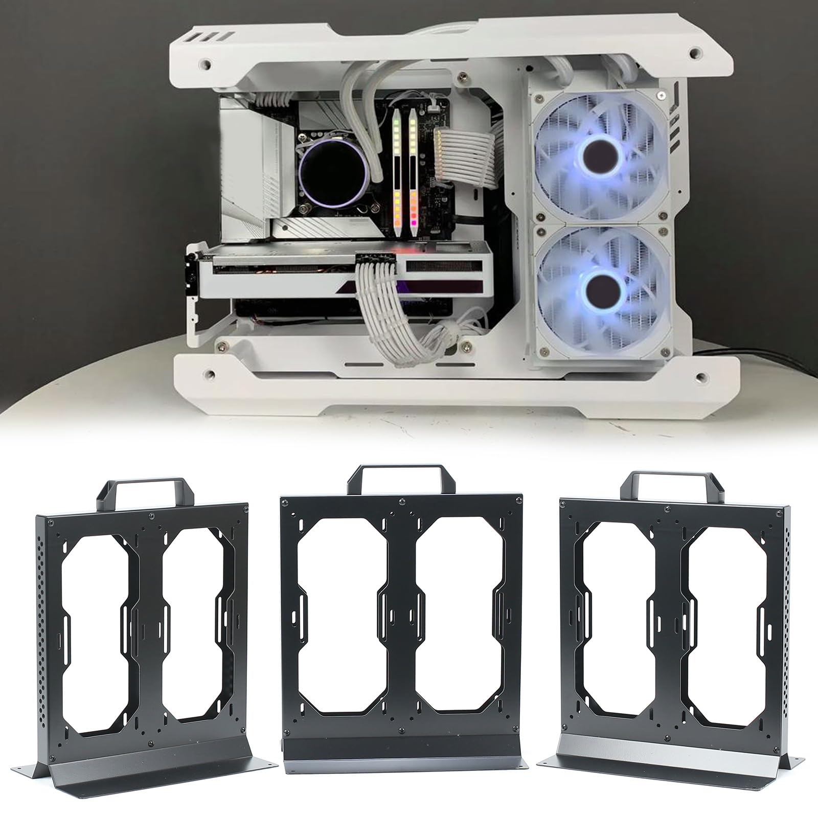 Esterno Due 240 Radiatori Staffa Telaio In Metallo per Migliora I Sistemi di Raffreddamento PC Stabilità Metallo Esterno Computer CPU Cooler Staffa di Montaggio