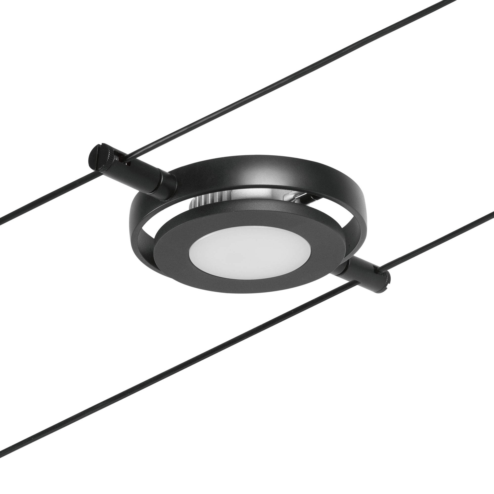 Paulmann 94418 CorDuo Juego de sistema de cable LED RoundMac DC incl. 5x4,5 vatios extensible Negro mate, cromado Cable metálico 3000 K