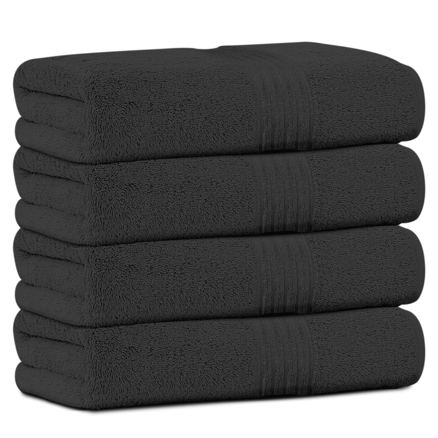 GC GAVENO CAVAILIA Bath Sheets Set of 4-100% Cotton Towel 80x140 cm Black