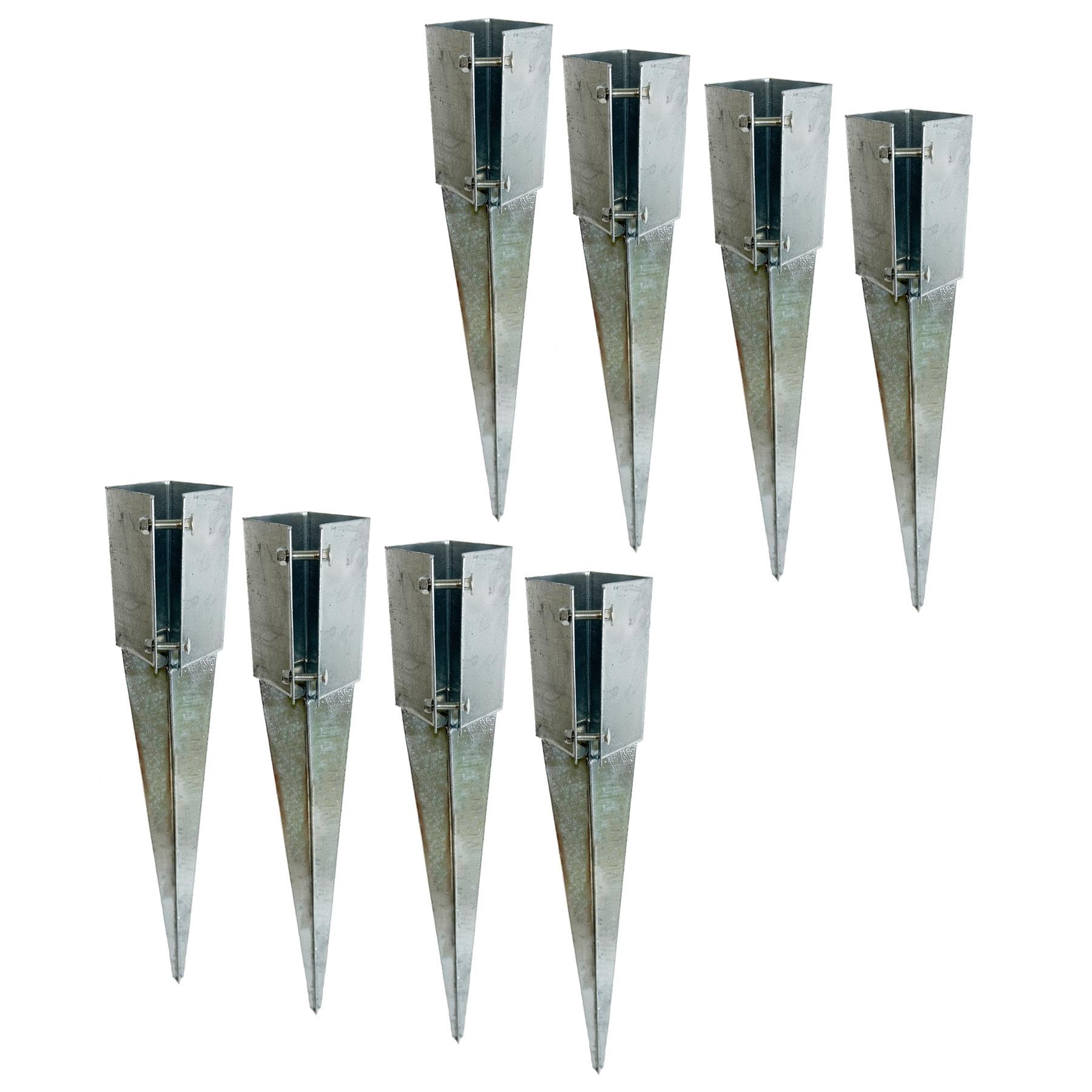 Fence Post Holder Support Drive in Spike Galvanised 75 x 75 x 750mm 8PK