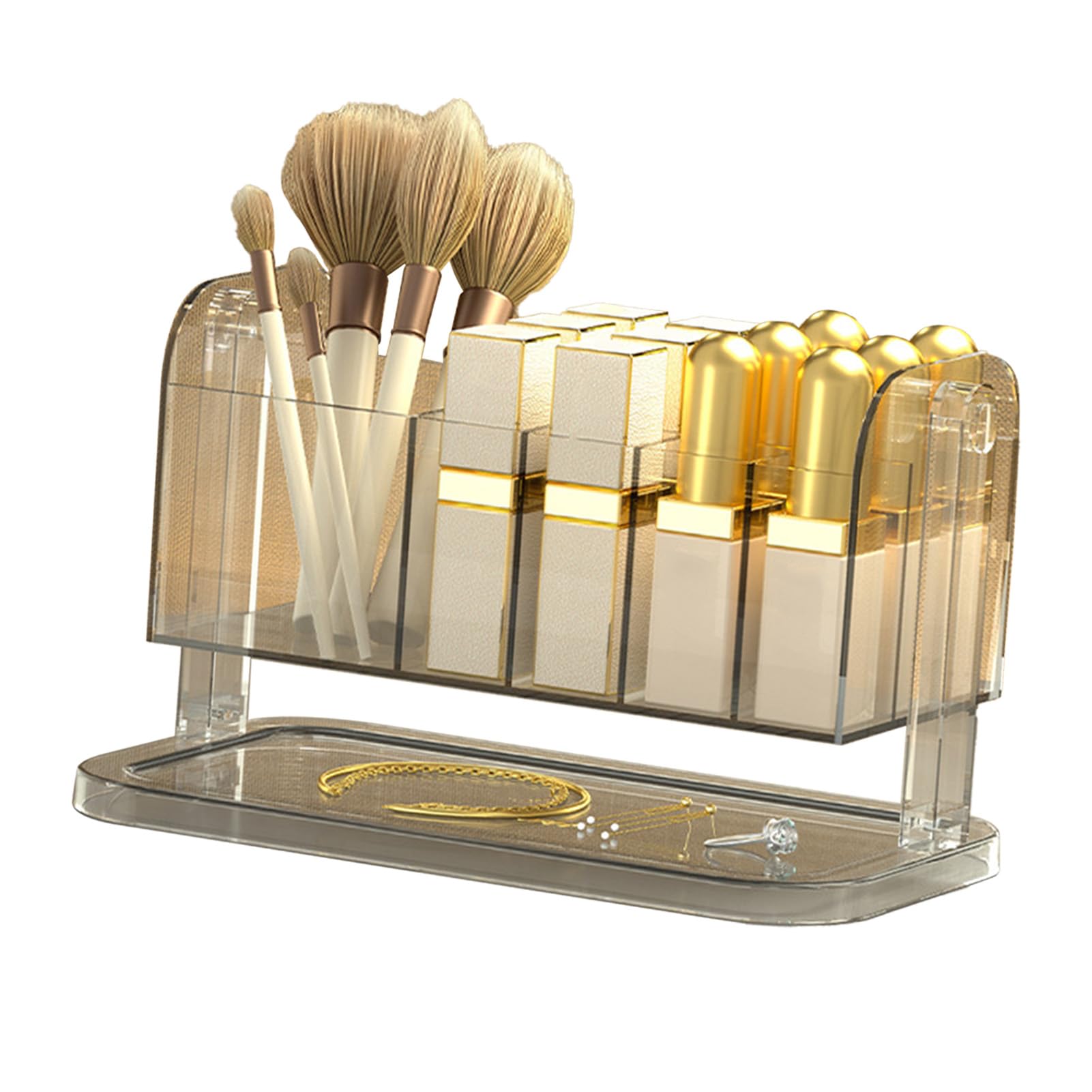 Porte-maquillage transparent rotatif et présentoir cosmétiques