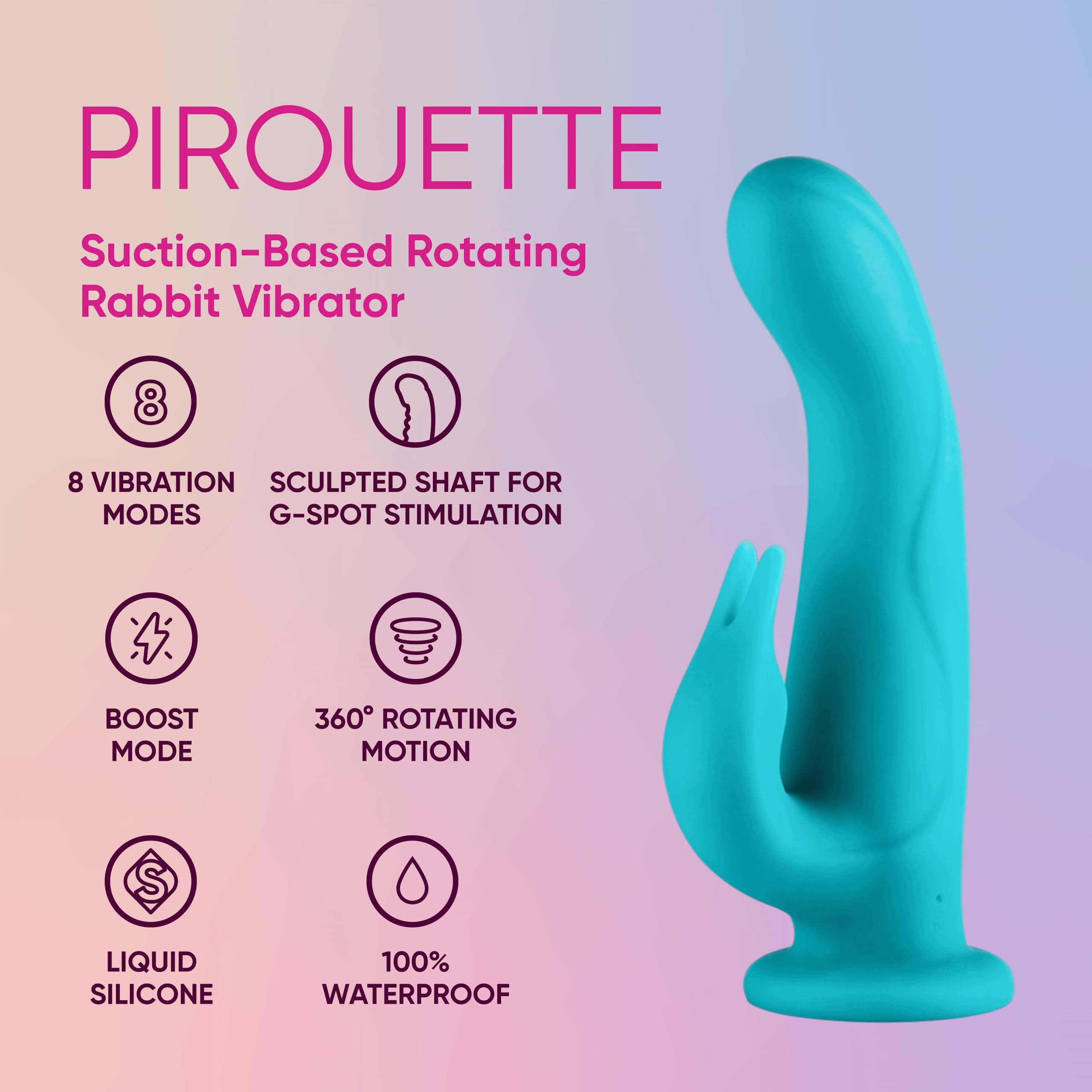 Femmefunn Pirouette Vibratori rabbit Turquoise 21 cm