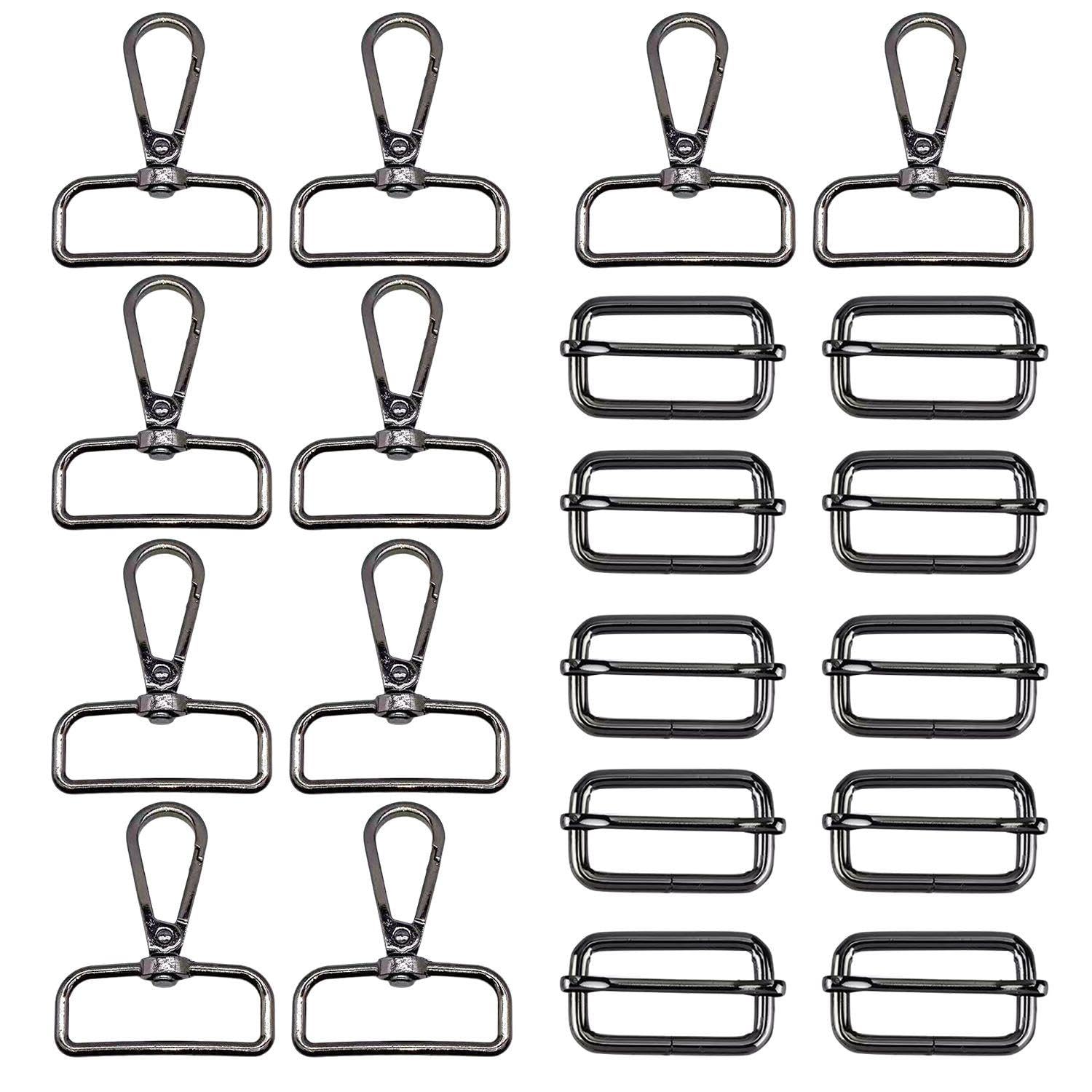 Eowvisn Black 10 Pieces Of Rotating Opening And Closing Buckles And 10 Pieces Of Adjusting Buckles, Luggage Hardware Accessories, Multi-Functional Metal Buckles, Diy Luggage Accessories