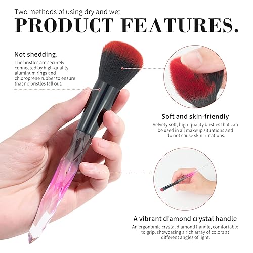 Miniatura 3 de Hermosos pinceles de maquillaje, juego de brochas de maquillaje, mango transparente para base de rubor, sombra de ojos, corrector Kabuki, kit de