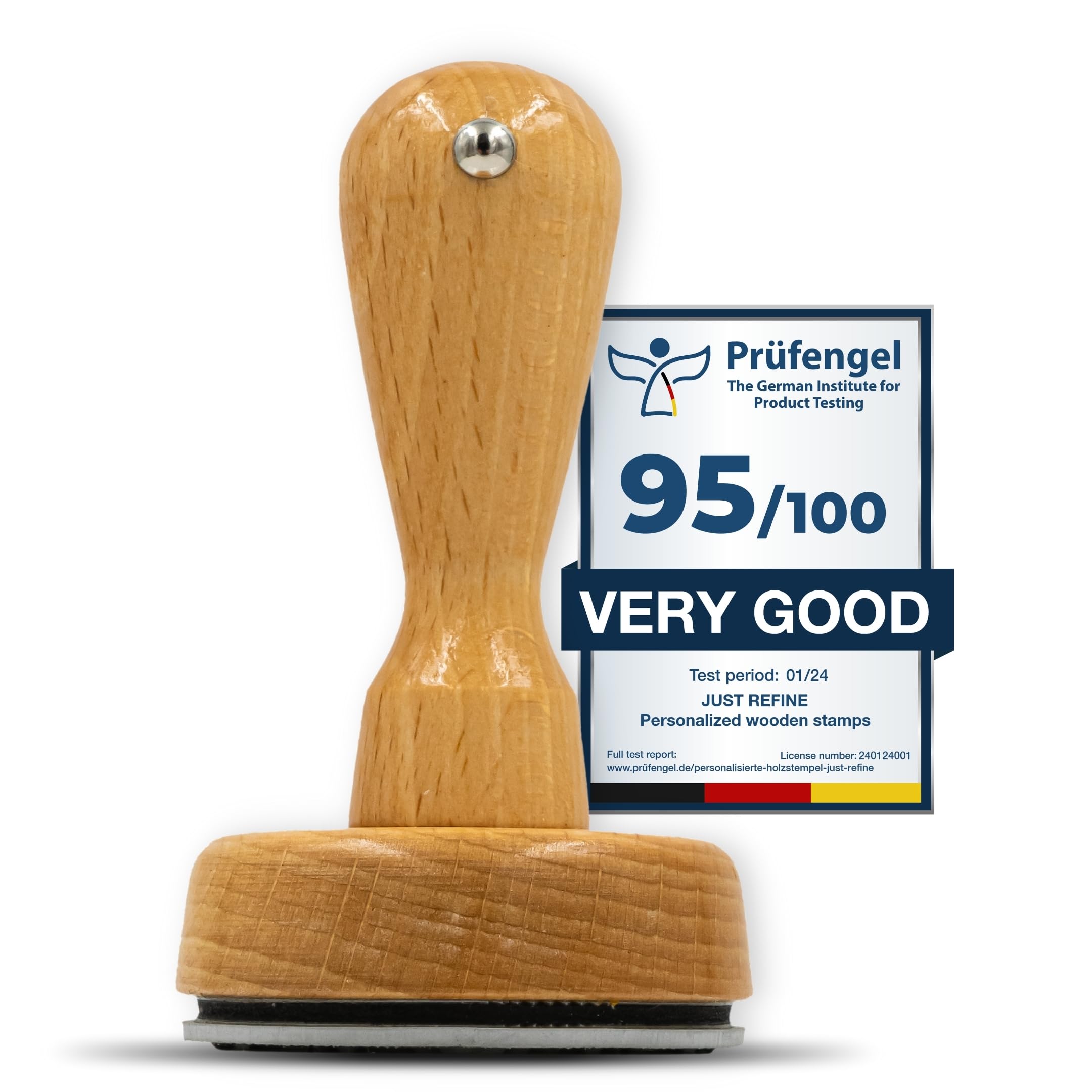 Customisable Wooden Stamp - Personalised with Your Logo or Text, Various Sizes (30 x 50mm)