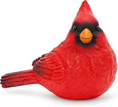 8 inch Red Cardinal Figurine Memorial Gift for Home Garden Decor