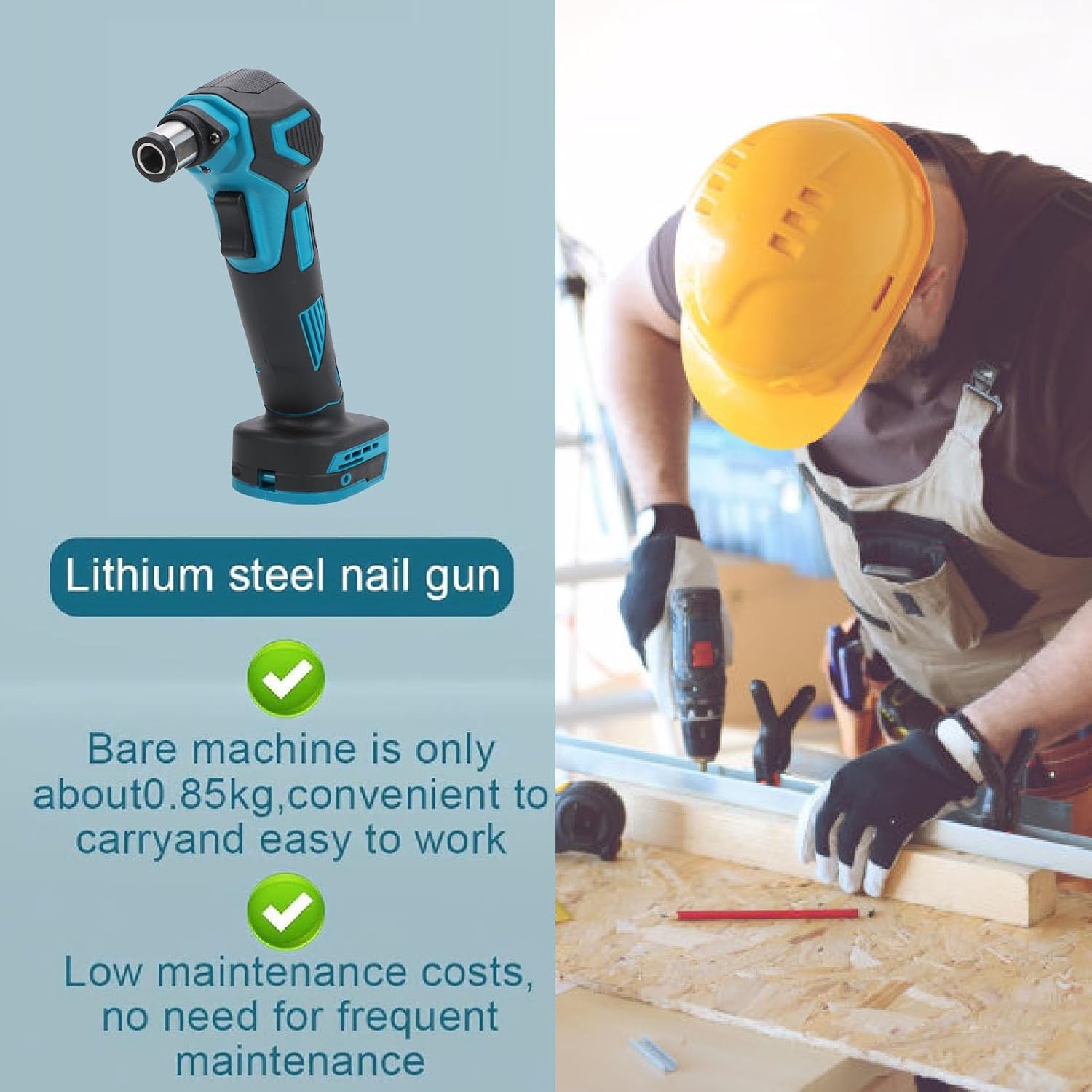Generic Electric Brushless Nail Hammer with Adjustable Angles for Cordless Palm Nailer, One Handed Use for Power Framing Nailer, Fit for - Portable Electric
