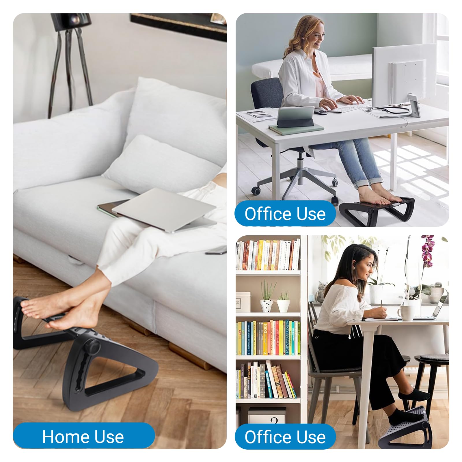 Poggiapiedi per Scrivania Regolabile,Poggia Piedi con Funzione di Massaggio,Poggiapiedi Ergonomico per Migliorare la Postura,per Casa,Ufficio e Viaggi