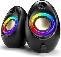 Vista 1 de Altavoces de computadora Bluedee para PC de escritorio, altavoces de escritorio Bluetooth 5.4 con 2 unidades de altavoz, altavoz USB de luz RGB