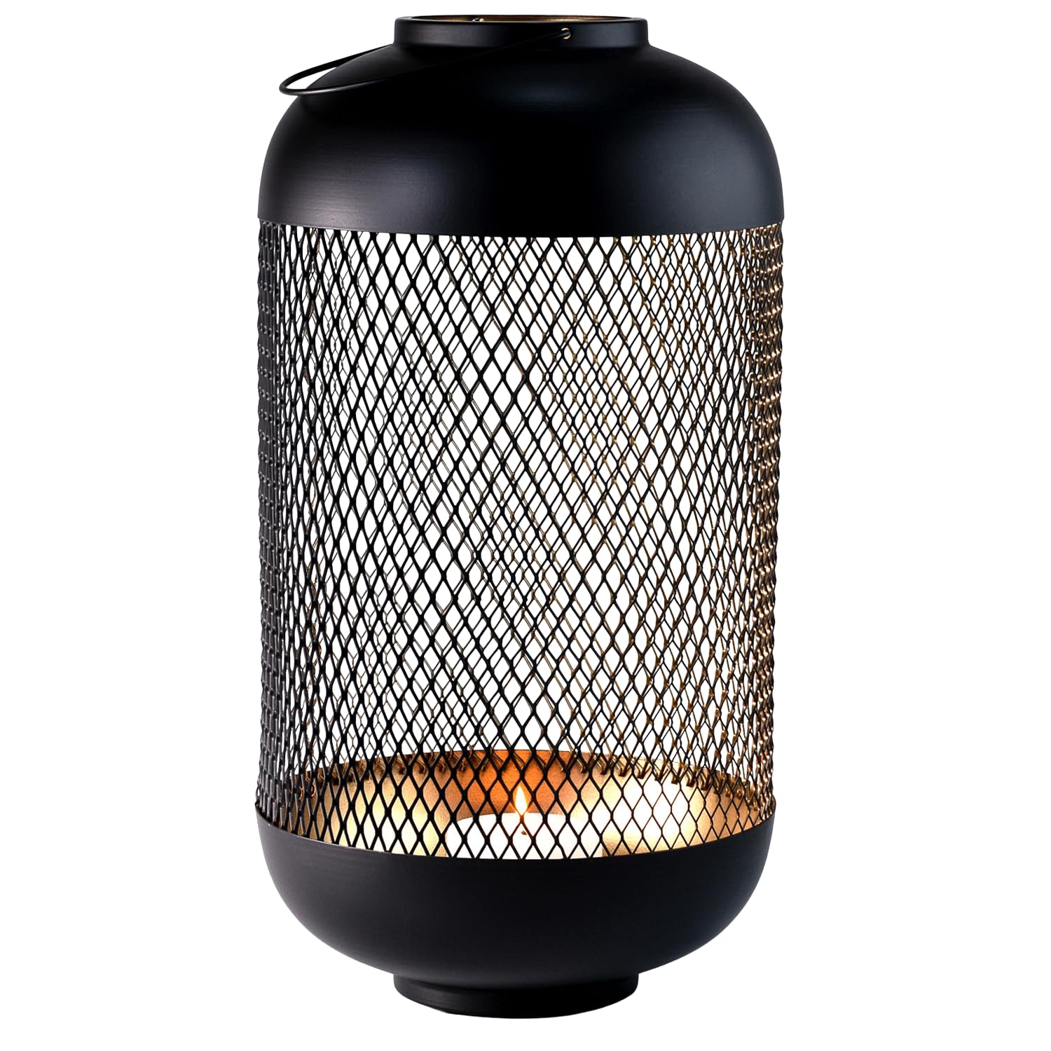 Moderne Deko Gartenlaterne Asbirg edel aus Metall in Schwarz 47 cm