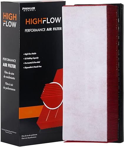HIGHFLOW PA4622X, filtro de aire de motor desechable preengrasado de alto rendimiento  Compatible con Volkswagen Tiguan 2017-09, Jetta 2018-08,