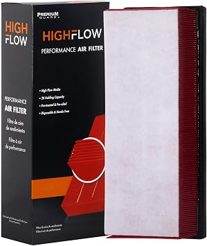 HIGHFLOW High Performance, Pre-Oiled Disposable Engine Air Filter PA4622X | Fits 2009-2017 Volkswagen Tiguan, 2008-2018 Jetta, 2014-2017 Passat, 2009-2017 CC, 2012-2019 Beetle