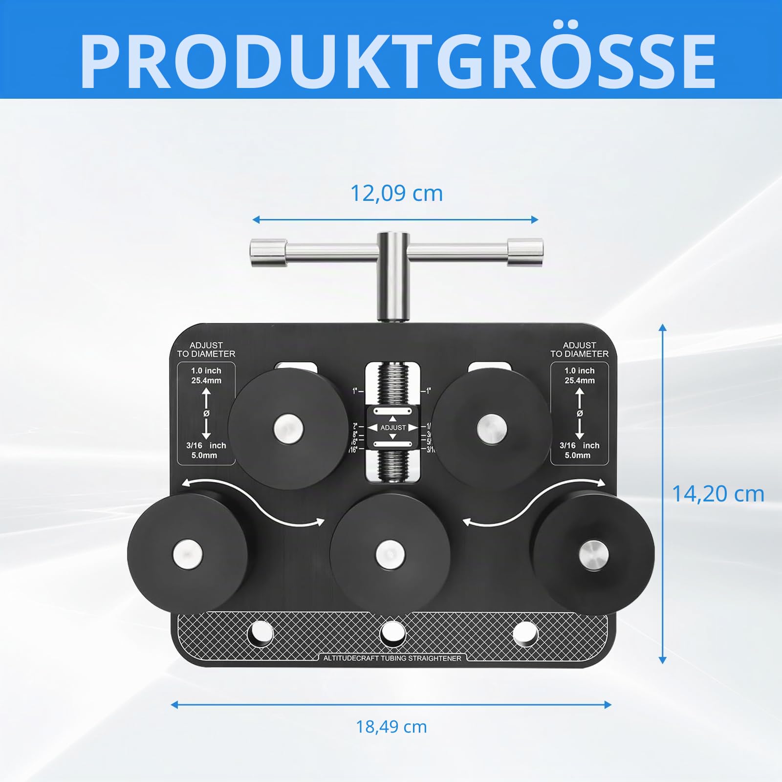 Rohrglätter, Schlauchrichter für 3/16"–1" (Ø 4,75–25 mm) Bremsleitungen Benzin- und Kupferrohre Aluminiumrohre Bremsleitungsglätter Rohrbieger-Werkzeug für KFZ Werkstatt Handwerker Heimwerker