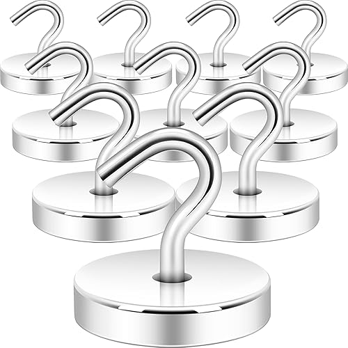 Miniatura 12 de Neosmuk - Ganchos magnéticos, elementos esenciales para cruceros, ganchos magnéticos resistentes de 40 libras+ para cabinas de crucero, plateado