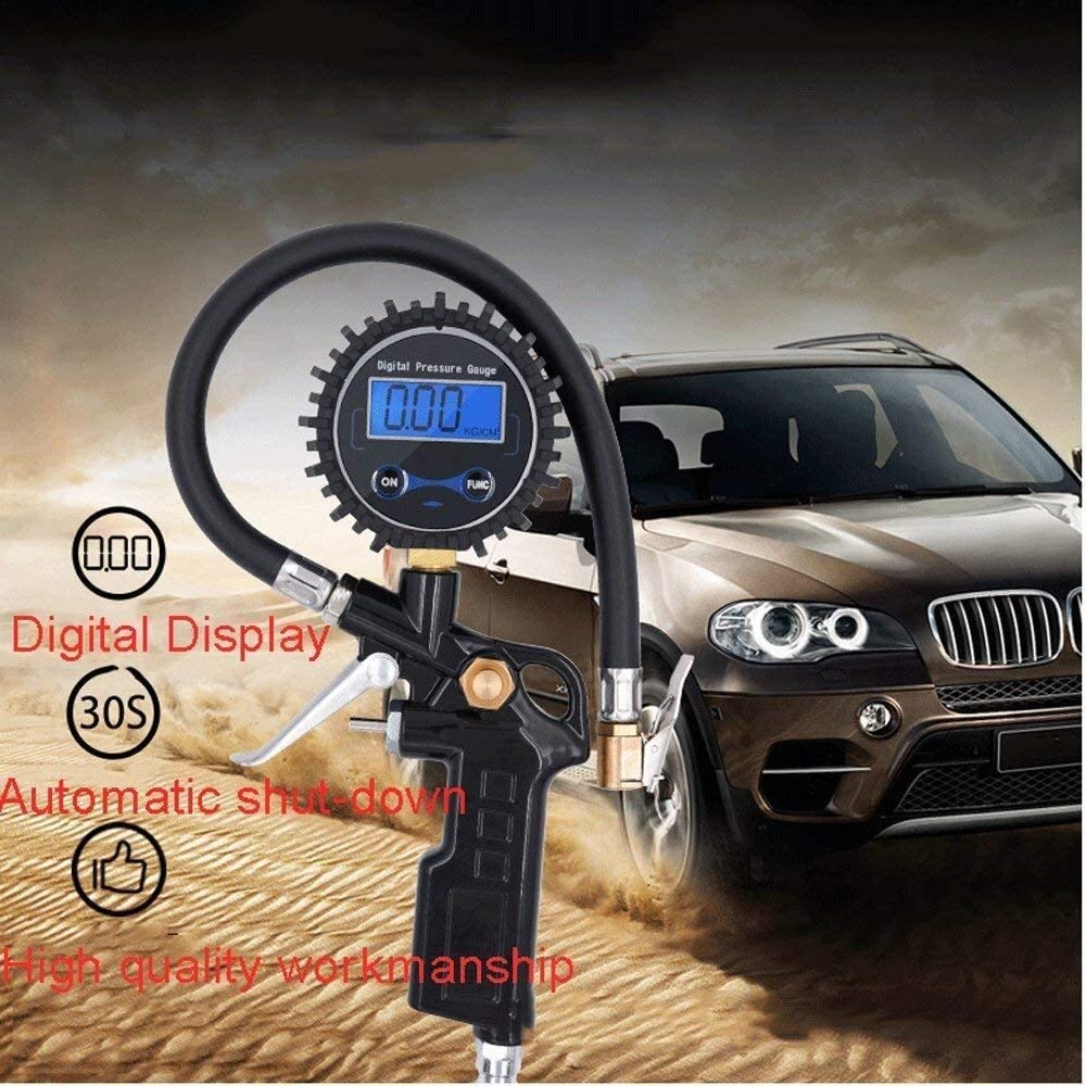 Manometr do opon motocyklowych 0-200 PSI - Manometr do opon z elastycznym uchwytem pneumatycznym do motocykli, rowerów, ATV, samochodów i SUV-ów