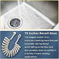 Vista 5 de CECEFIN Accesorio de manguera rociadora para fregadero de cocina para grifo, repuesto de cabezal de grifo de cocina con manguera de retroceso de 79