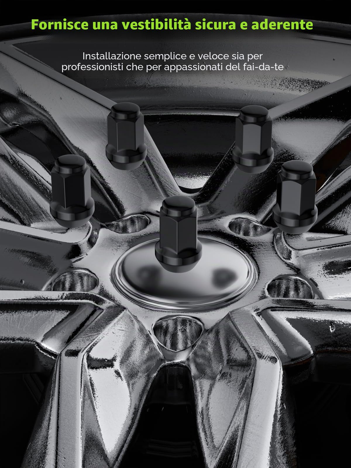 AUTOPTIM Dadi per ruota 1/2-20 – Ricambio per Jeep Wrangler JK 1987-2018, Liberty 2002-2012, Grand Cherokee 1993-2010, neri esagonali da 19 mm alti 3,5 cm, 1/2"-20 estremità chiusa aftermarket dadi
