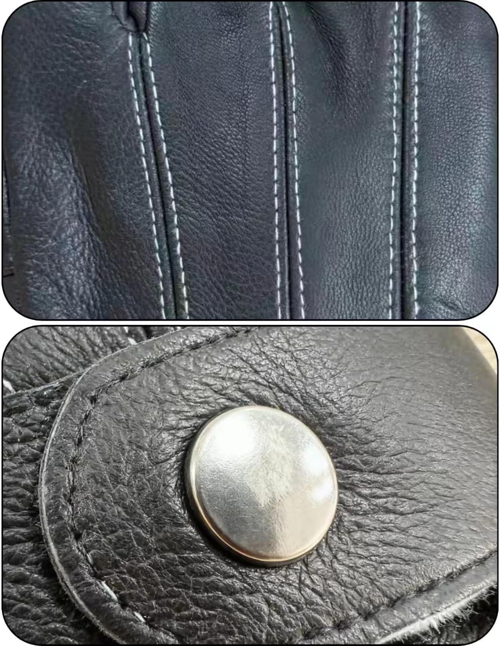 Leather Gloves Mens Touchscreen Winter Warm Gloves, Fleece Lining M55US - Image 4