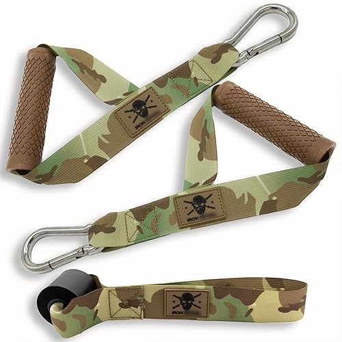 Resistance Band Handles - Cable Machine Handles Attachment and Door Anchor for Exercise Bands, Super Heavy Duty Accessory for Pull Up Assistance Bands, Workout Equipment & Home Gym