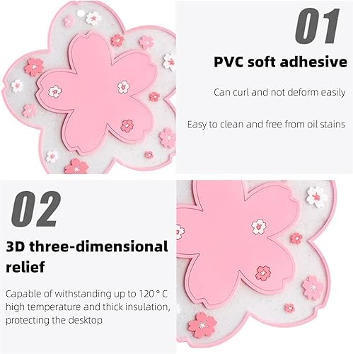 Miniatura 3 de MAOYONG Bonitos salvamanteles de silicona para ollas y sartenes calientes, paquete de 2 soportes de silicona de 7.67 pulgadas para cocina, tapetes