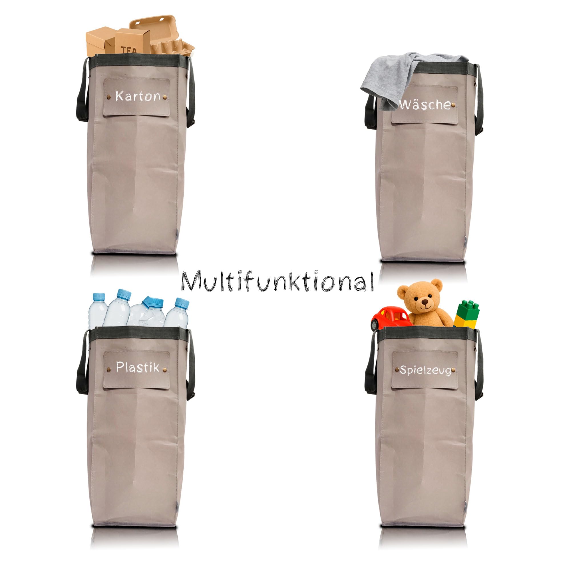 NYIKA Recycling System - Altglas Sammelbehälter - Pfandflaschen Aufbewahrung - Leergut Sammelbehälter - Mülltrennsystem 3fach - Mülltrennsystem