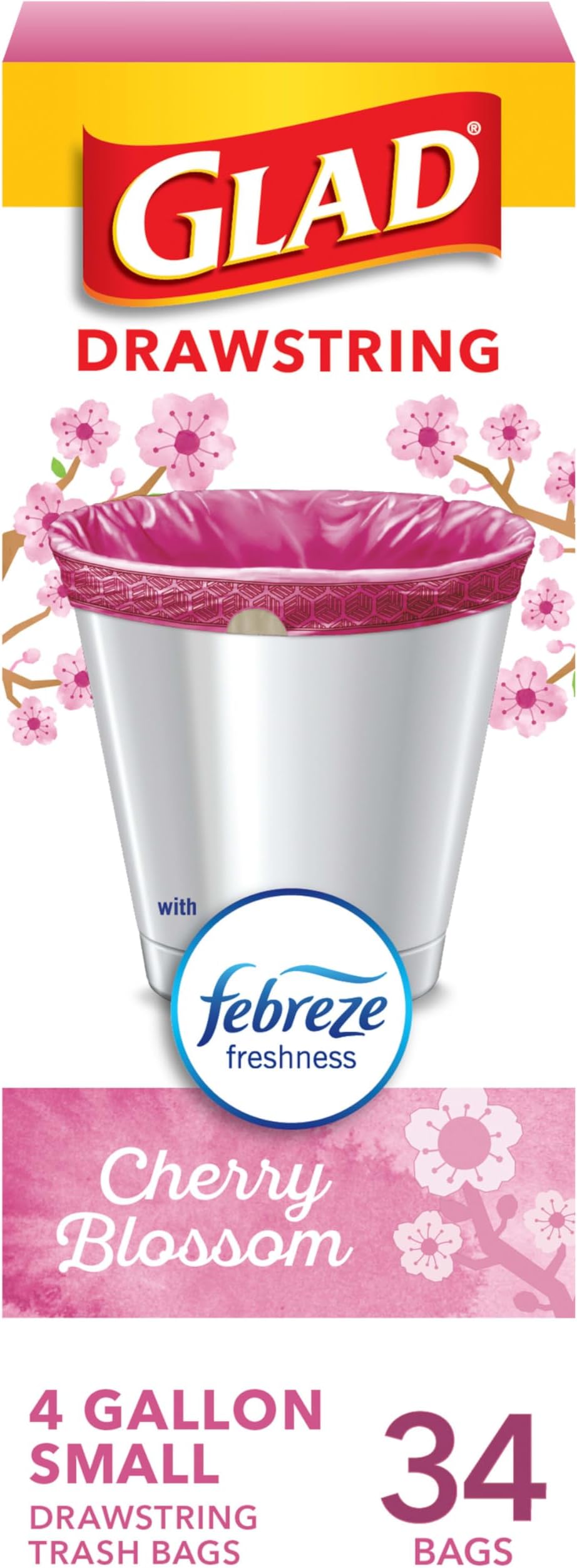 Glad Trash Bags, OdorShield Small Drawstring Garbage Bags