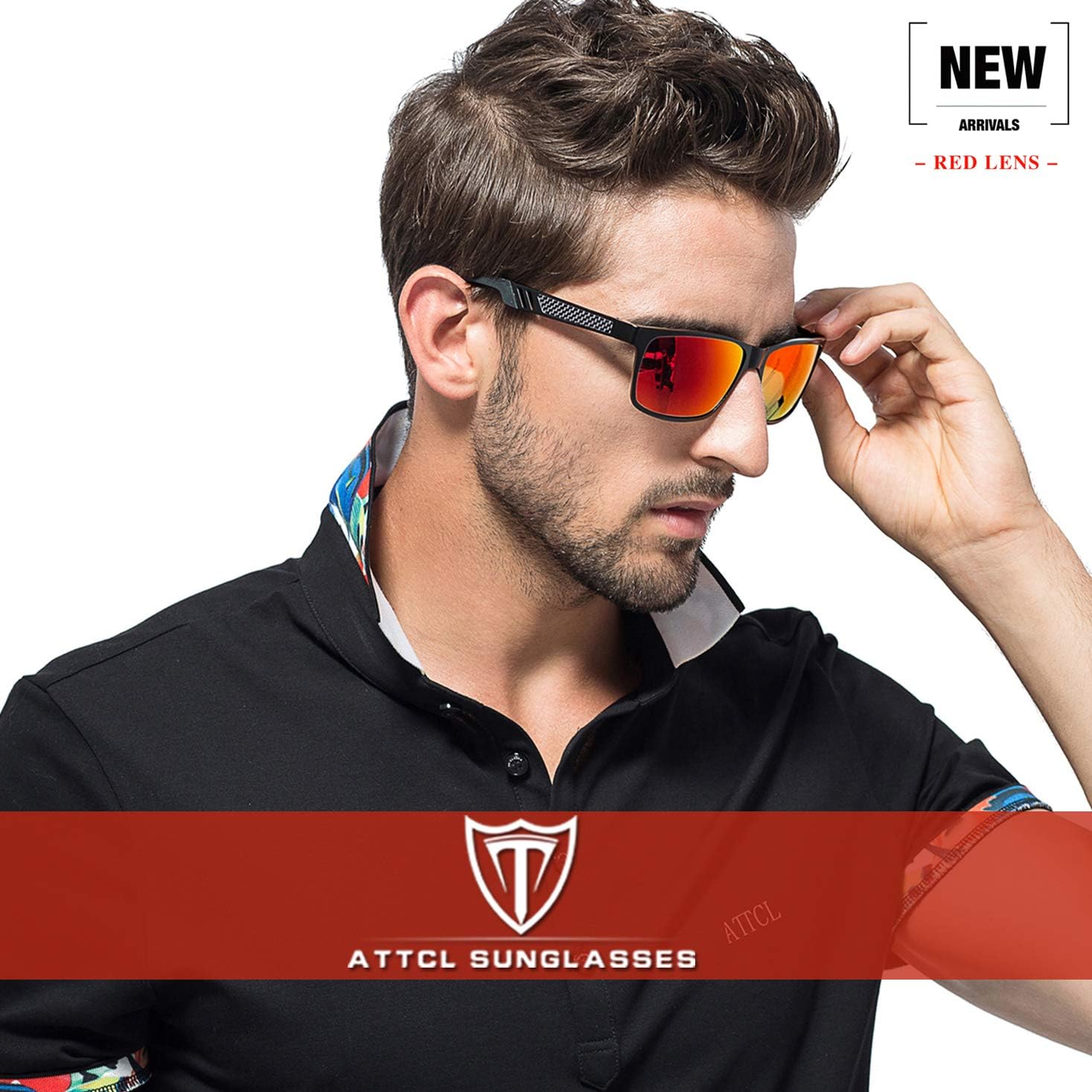 ATTCL Driving Polarized Sunglasses for Men: Lightweight Al-Mg Metal Frame UV400 Protection Classic Square for Travel Hiking - Image 2