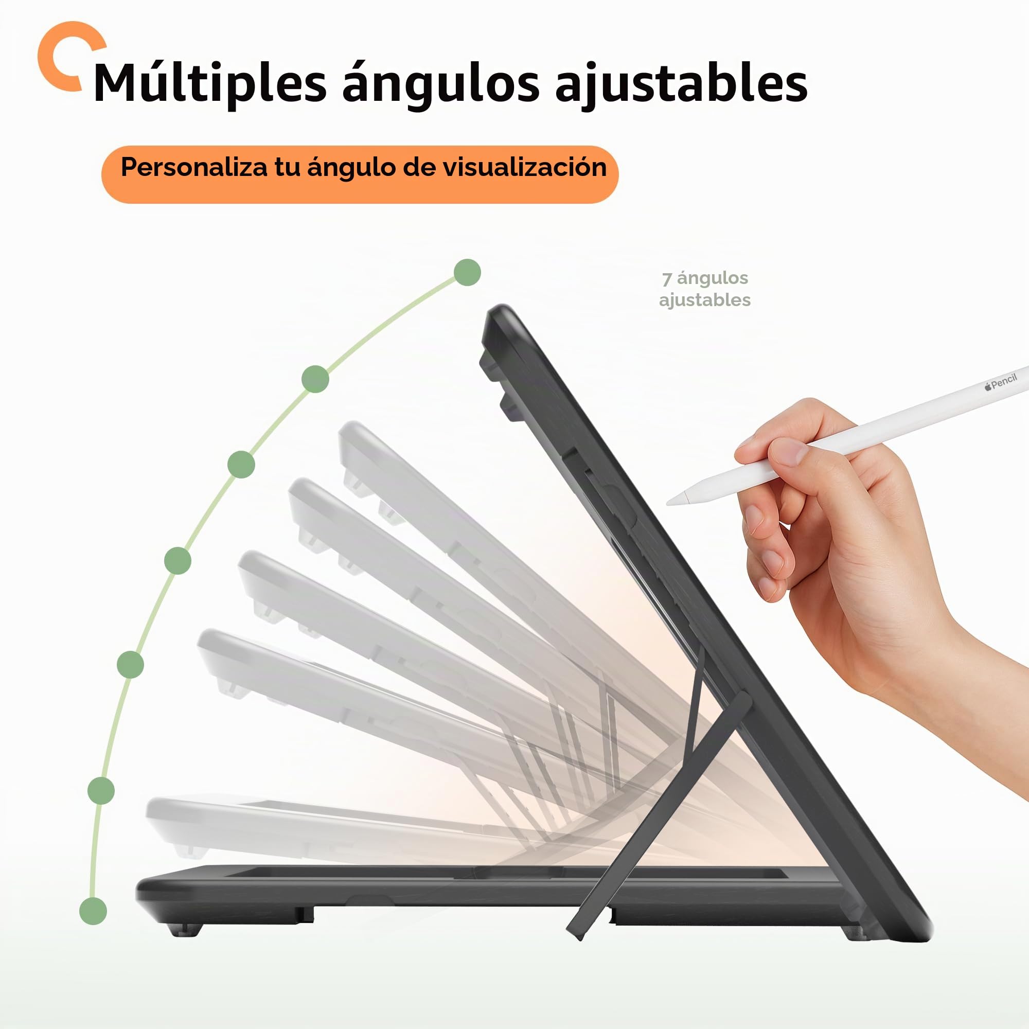 ELETIUO Soporte de dibujo de bambú para tableta, portátil y multiángulo ajustable, soporte para tablet con carga inalámbrica para lápiz, compatible con iPad Pro de 12.9/13 pulgadas, iPad Air/Mini (9.7