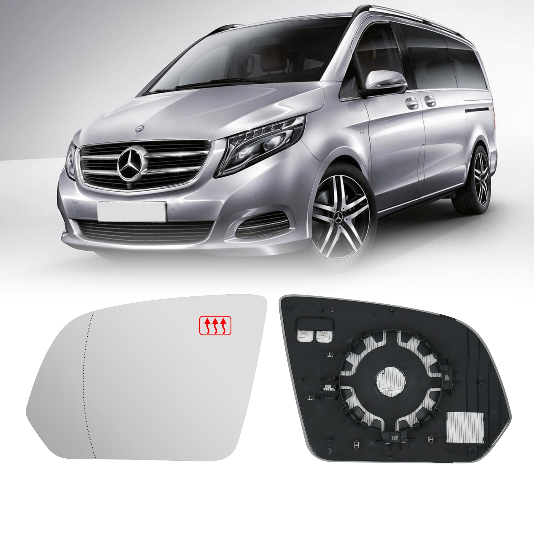 Specchietto Retrovisore Esterno Destro (Passeggero) Per Mercedes V-Class W447 E Vito (dal 2014) – Comando Elettrico, Asferico, Completamente Assemblatos