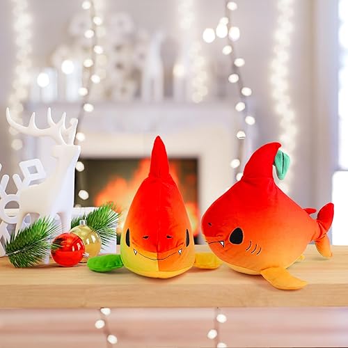 Miniatura 7 de Lindo juguete de peluche de tiburón, 9 pulgadas, con temática de mango y tiburón, fruta del océano, súper suave y lindo, almohada para decoración de