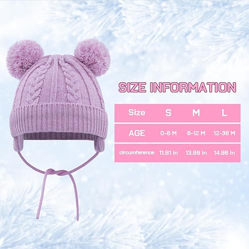 Miniatura 6 de Duoyeree Gorro de invierno para niños pequeños con solapa para las orejas, bufanda gruesa y cálida gorra de calavera para niños y niñas