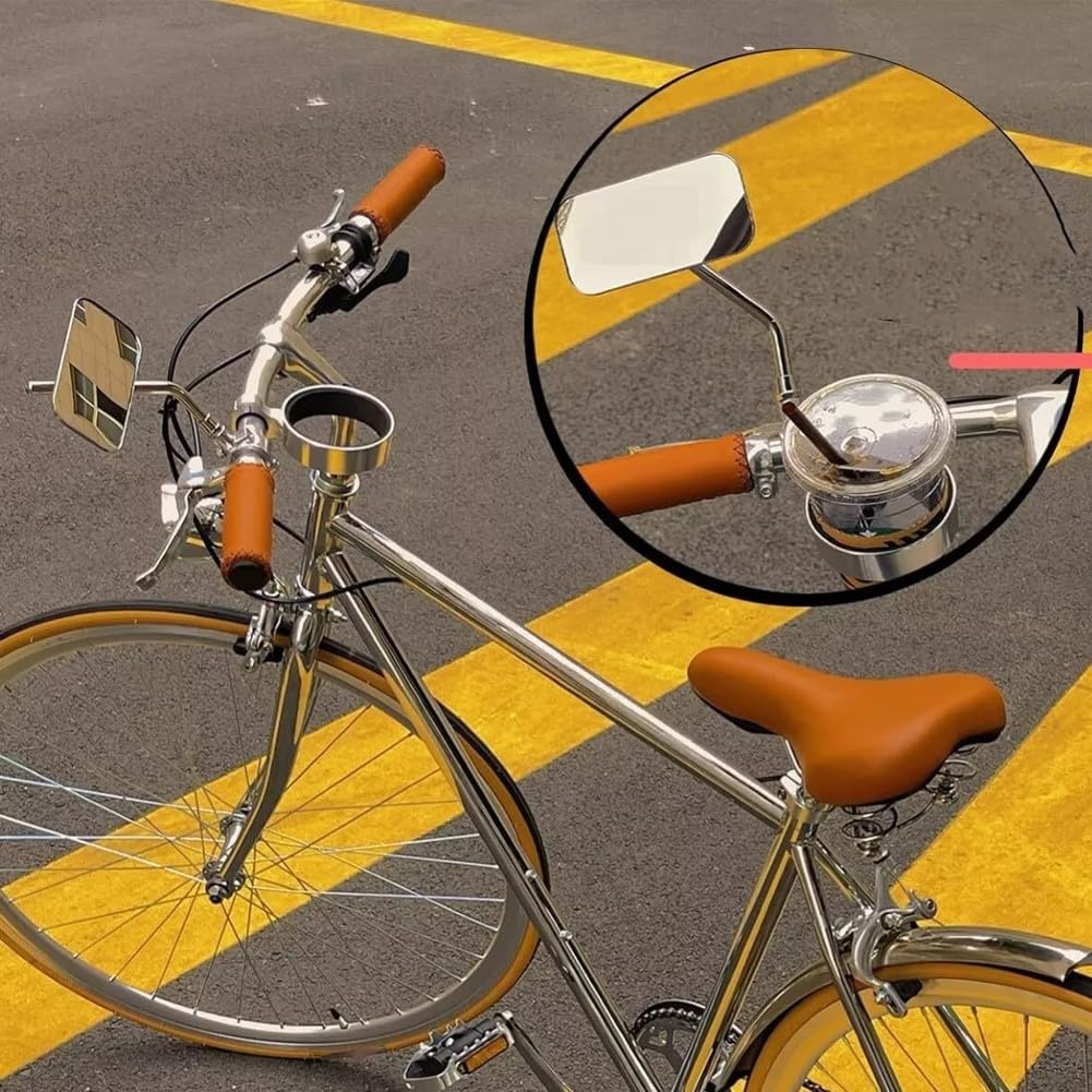2pcs Retro Fahrradspiegel, Bruchsicher Vintage Lenker Metall Rückspiegel Cruiser für Verschiedene Arten von Fahrrädern